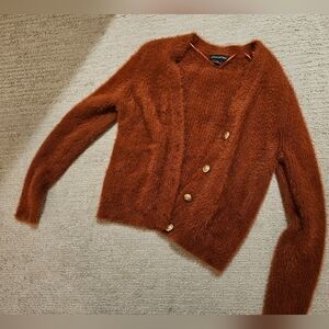 Banana Republic Rust Cardigan with Gold Accents